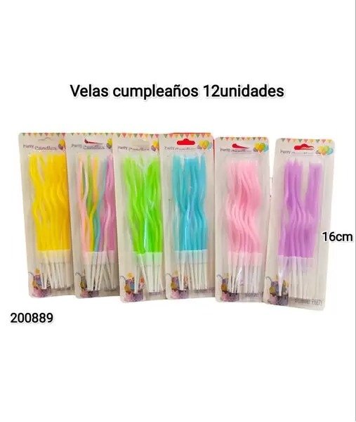 VELAS CUMPLE 12U 16CM 200889