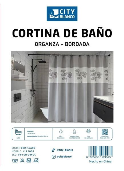 CORTINA DE BAÑO ORGANZA*COR-086GC-50 CORCB24575