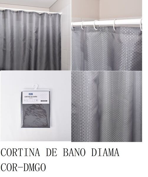 CORTINA DE BAÑO DIAMANTE GRIS COR-DMGO-48 CORCB21041