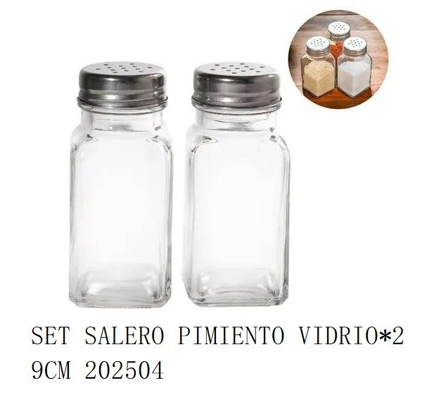 SET SALERO PIMENTERO VIDRIOS*2 9CM 202504