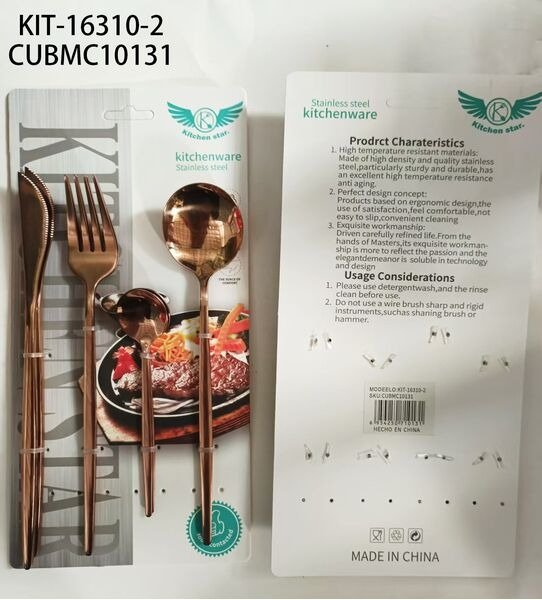 SET DE CUBIERTO ORO ROSA 8PCS KIT-16310-2 CUBMC10131-100