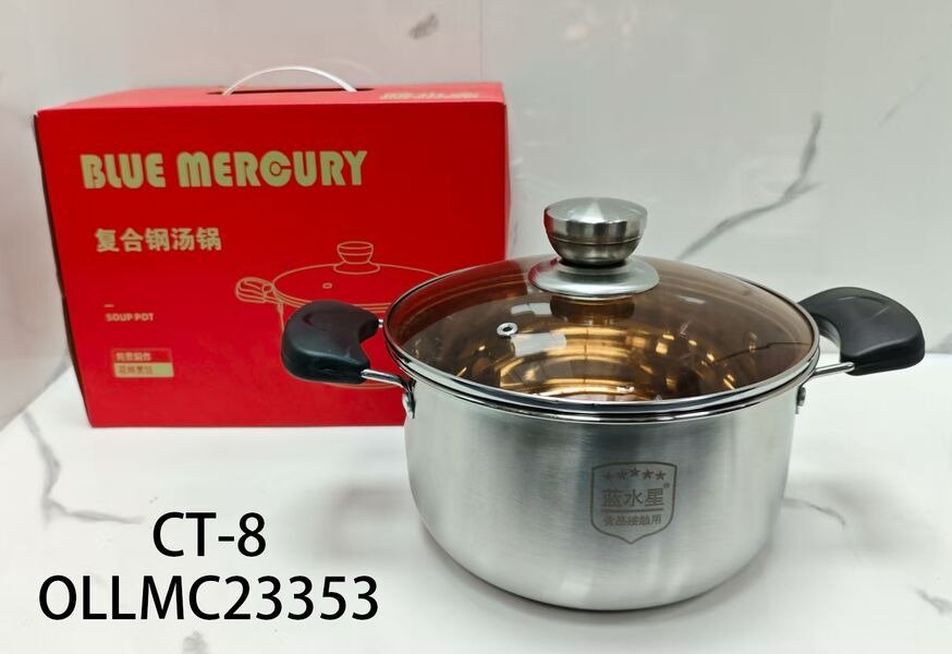 OLLA DE ACERO DOBLE MANEJA 24CM CT-8