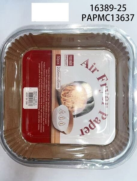 PAPEL PARA FREIDORA*50U 20CM CUAD 16389-25