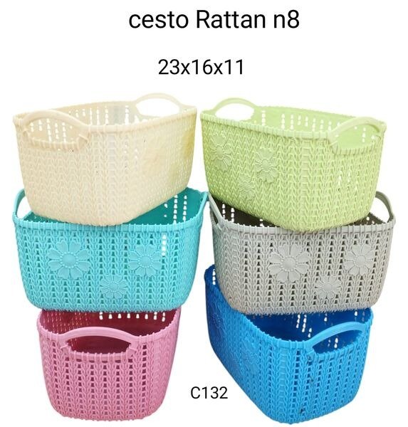 CESTO RATTAN C/FLORE+MANIJA N8 C132